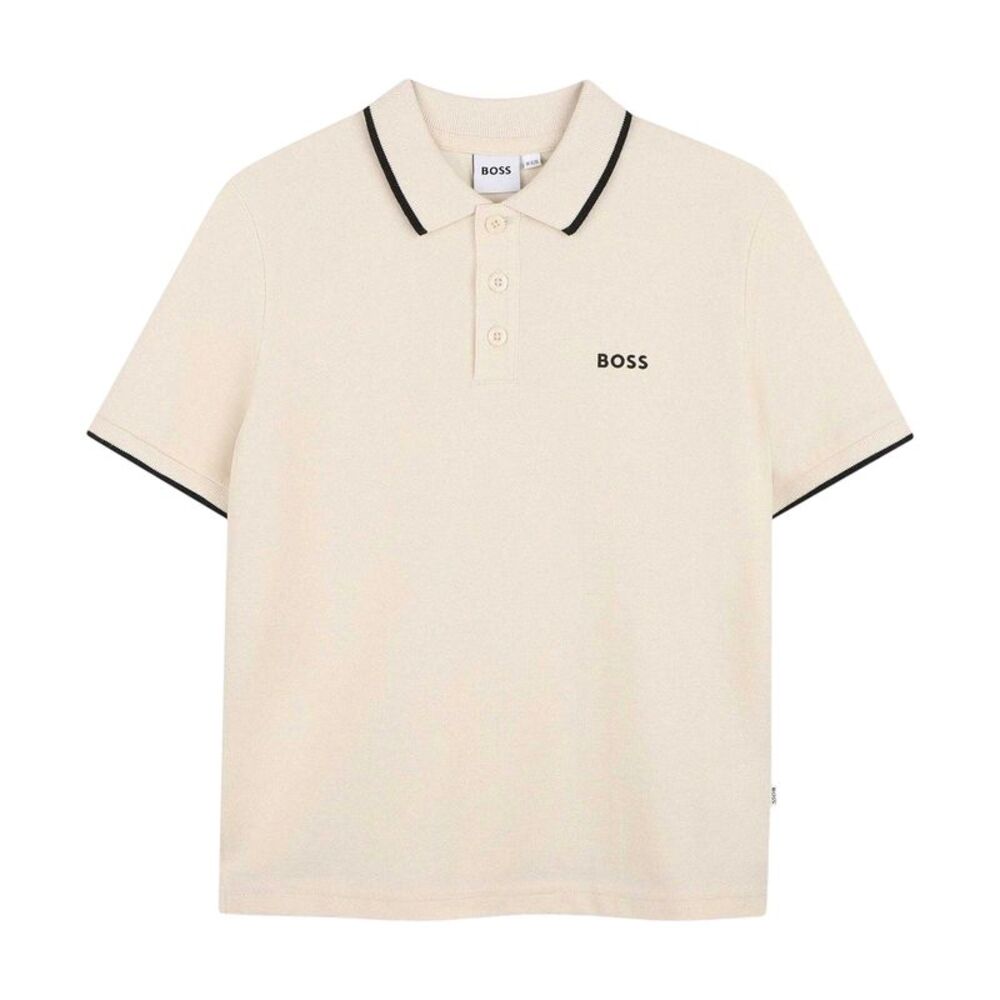 Boss Boys Logo Polo Shirt / Sand